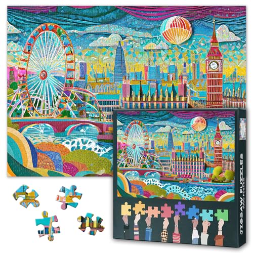 Stadtpuzzles für Erwachsene 1000 Stück Bunte Londoner Stadtpuzzles 1000 Stück unmögliche Puzzles für Erwachsene, schwierige Situation Puzzles, 50x70 cm Stadtpuzzles für Erwachsene 1000 Stück Bunte Londoner Stadtpuzzles 1000 Stück unmögliche Puzzles für Erwachsene, schwierige Situation Puzzles, 50x70 cm von TISHIRON