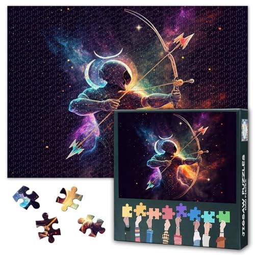 Sternzeichen 1000 Stück Puzzles für Erwachsene, Maverick Schütze Puzzles 1000 Stück, Sternbild schwierig unmögliche Herausforderungen, 50x70 cm Sternzeichen 1000 Stück Puzzles für Erwachsene, Maverick Schütze Puzzles 1000 Stück, Sternbild schwierig unmögliche Herausforderungen, 50x70 cm von TISHIRON