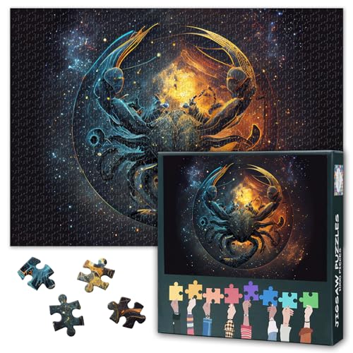Sternzeichen 1000 Stück Puzzles für Erwachsene, Treue und freundliche Krebs Puzzles, Sternbild unmöglich herausfordernde Puzzles, 50x70 cm von TISHIRON
