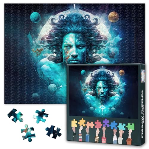 Sternzeichen Jigsaw Puzzles für Erwachsene 1000 Stück, Freiheit liebende Wassermann Puzzles 1000 Stück, Sternbild schwierig unmögliche Herausforderungen, 50x70 cm Sternzeichen Jigsaw Puzzles für Erwachsene 1000 Stück, Freiheit liebende Wassermann Puzzles 1000 Stück, Sternbild schwierig unmögliche Herausforderungen, 50x70 cm von TISHIRON