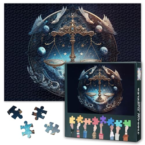 Sternzeichen Jigsaw Puzzles für Erwachsene 1000 Stück, idealistische Waage Puzzles 1000 Stück, Sternbild schwierig unmögliche Herausforderungen, 50x70 cm Sternzeichen Jigsaw Puzzles für Erwachsene 1000 Stück, idealistische Waage Puzzles 1000 Stück, Sternbild schwierig unmögliche Herausforderungen, 50x70 cm von TISHIRON
