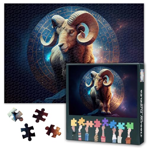 Sternzeichen Puzzles für Erwachsene 1000 Stück, Einfach und leidenschaftlich Widder Puzzles für Erwachsene, unmöglich Puzzle, 50x70 cm Sternzeichen Puzzles für Erwachsene 1000 Stück, Einfach und leidenschaftlich Widder Puzzles für Erwachsene, unmöglich Puzzle, 50x70 cm von TISHIRON