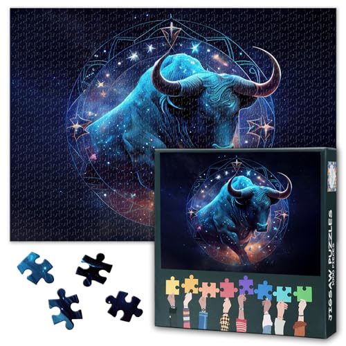 Sternzeichen Puzzles für Erwachsene 1000 Stück, stabile und dedizierte Taurus 1000 Stück Puzzles für Home Wanddekoration, unmöglich Puzzle, 50x70 cm Sternzeichen Puzzles für Erwachsene 1000 Stück, stabile und dedizierte Taurus 1000 Stück Puzzles für Home Wanddekoration, unmöglich Puzzle, 50x70 cm von TISHIRON