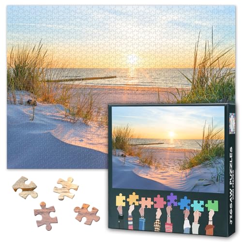 Strand Sonnenaufgang Puzzle 1000 Teile - 50x70 cm Britische Landschaftskunst mit Detailreichtum, Premium Sammleredition für Erwachsene Strand Sonnenaufgang Puzzle 1000 Teile - 50x70 cm Britische Landschaftskunst mit Detailreichtum, Premium Sammleredition für Erwachsene von TISHIRON
