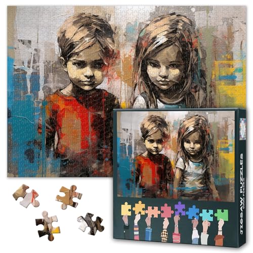 Straßengraffiti-Puzzle für Erwachsene 1000 Stück, Zwei Kinder-Puzzles, Erwachsene-Stil Graffiti-Puzzles, Puzzle-Spiele oder Spielzeug für ältere Freunde 50x70cm von TISHIRON