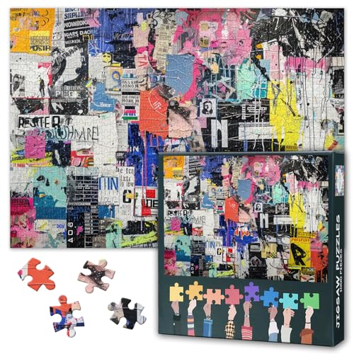 Straßengraffiti Puzzles für Erwachsene 1000, Zeitschrift Collage Puzzle, Erwachsene Puzzles oder Spielzeug für ältere Freunde 50x70cm von TISHIRON