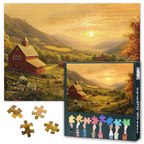 Tiere Puzzles 1000 Teile, Amerikanische Farm Puzzle Erwachsene, Rote Scheune 1000 Teile Puzzles für Erwachsene, 70 x 50cm Puzzle Impossible Geschicklichkeitsspiel für die Ganze Familie Tiere Puzzles 1000 Teile, Amerikanische Farm Puzzle Erwachsene, Rote Scheune 1000 Teile Puzzles für Erwachsene, 70 x 50cm Puzzle Impossible Geschicklichkeitsspiel für die Ganze Familie von TISHIRON