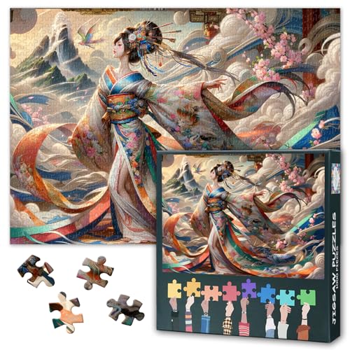 Ukiyoe Jigsaw Puzzles Graceful Japanese Women Dancing Puzzle for Adults 1000 Pieces Difficult Impossible Challenges Jigsaw Puzzles for Adults, 19.5 x 27.5 Inch von TISHIRON