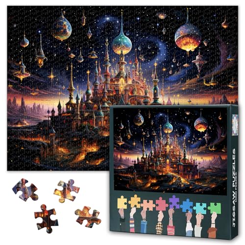 Verspielte Sternenlicht-Karussells Puzzles für Erwachsene 1000 Teile, durch den Kosmos wirbeln und himmlische Fahrten ermöglichen 1000-teiliges Puzzle, für Erwachsene, 50 x 70 cm von TISHIRON