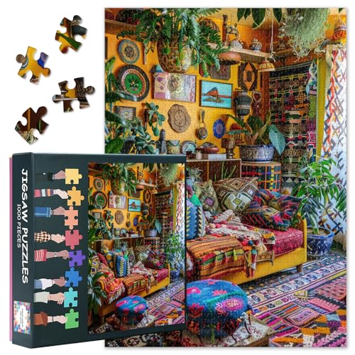 Vibrant Room Puzzles 1000 Stück Für Erwachsene Couch Kissen Teppiche Pflanzen Wandbehang Jigsaw Puzzles Für Wandkunst Ethnische Dekorationen Raum Intelligenz Puzzle Für Erwachsene Spiele 70cmx50cm Vibrant Room Puzzles 1000 Stück Für Erwachsene Couch Kissen Teppiche Pflanzen Wandbehang Jigsaw Puzzles Für Wandkunst Ethnische Dekorationen Raum Intelligenz Puzzle Für Erwachsene Spiele 70cmx50cm von TISHIRON