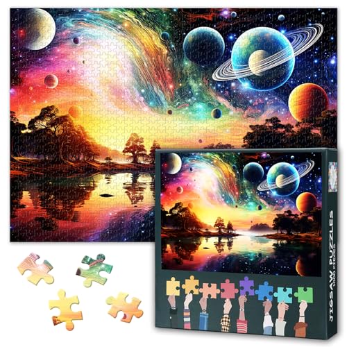 View 1000 Piece Puzzles for Adults, Fantasy Landscape with Planet and Trees on the Ufer of the Lake Jigsaw Puzzles, Imaginary Landscapes Impossible Puzzle, 19.5 x 27.5 Inch View 1000 Piece Puzzles for Adults, Fantasy Landscape with Planet and Trees on the Ufer of the Lake Jigsaw Puzzles, Imaginary Landscapes Impossible Puzzle, 19.5 x 27.5 Inch von TISHIRON
