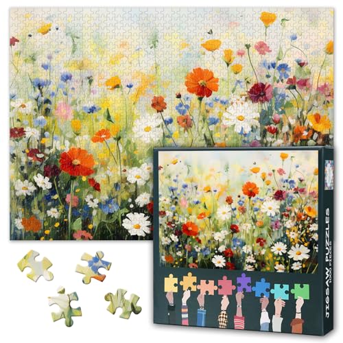 Wildblumen-Puzzles – 1000-teiliges Puzzle für Erwachsene, botanisches Thema, schwierige, herausfordernde Puzzles für Erwachsene (70 x 50 cm), Familienspielabend & Wohnkultur (Floral-Serie) von TISHIRON