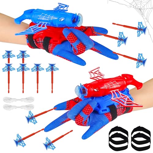 TISMHGKU Spiderm Handschuhe für Kinder, Launcher Glove Schießen, Spiderm-Spiele 3 4 5 6 7 Jahre, Handgelenkspielzeug Cosplay Superheld, Geburtstagsgeschenk und Kinderparty von TISMHGKU