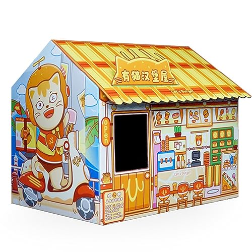 TITA-DONG Katzenhaus aus Pappe, Katzenkratzbox, Wendbares Katzenspielhaus, Recycelbares Kratzspielzeug aus Wellpappe, Langlebige Brettpolster Verhindern Schäden an Möbeln, Atmungsaktives(Burgerhaus) TITA-DONG Katzenhaus aus Pappe, Katzenkratzbox, Wendbares Katzenspielhaus, Recycelbares Kratzspielzeug aus Wellpappe, Langlebige Brettpolster Verhindern Schäden an Möbeln, Atmungsaktives(Burgerhaus) von TITA-DONG