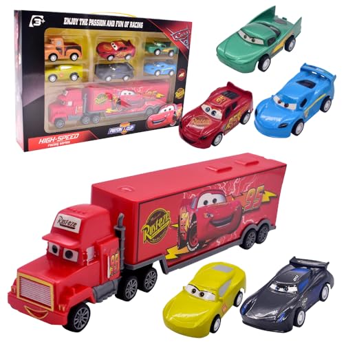 Auto Spielzeug Set - 7 Stück Transporter Car Set, Mini Die Cast Pull Back Autos, Kleine Fahrzeuge für Kinder, Mini Cars Geschenk Auto Spielzeug Set - 7 Stück Transporter Car Set, Mini Die Cast Pull Back Autos, Kleine Fahrzeuge für Kinder, Mini Cars Geschenk von TIUASHR
