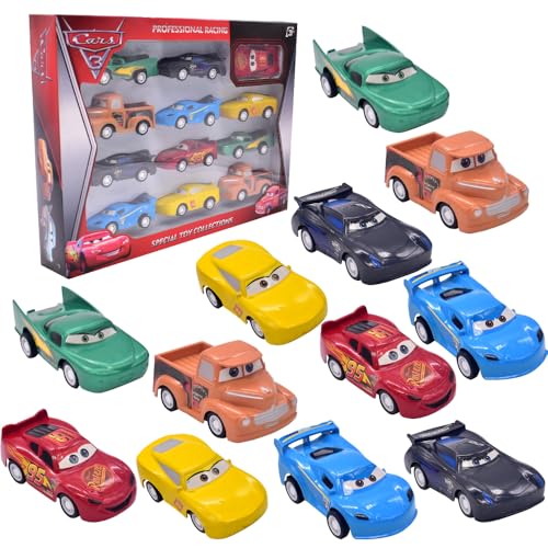 TIUASHR Car Spielzeug - 12 Stück Mini Die Cast Autos für Kinder, Pull Back Fahrzeuge, Kleine Cars - Geschenk von TIUASHR