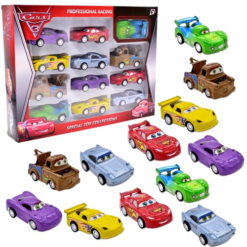 TIUASHR Car Spielzeug, 12 Stück Spielzeugauto für Kinder Autos Spielzeug Mini Die Cast Spielzeugautos Pull Back Autos Kleine Fahrzeuge Mini Cars SpielzeugAuto Spielzeugs Geschenk für Mädchen Jungen von TIUASHR