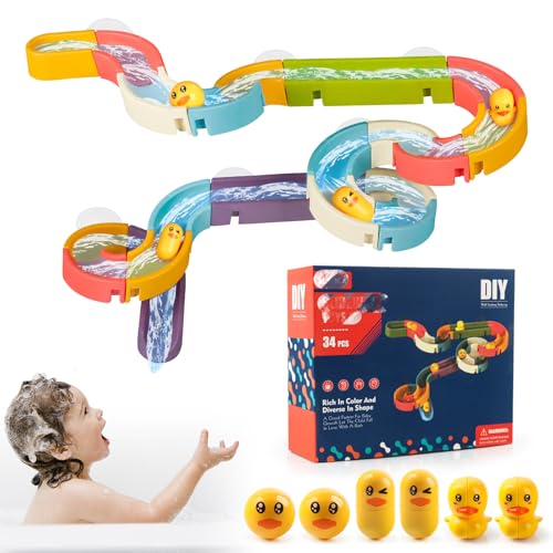 Kugelbahn Badewannen Spielzeug, Entenrutsche Badespielzeug Kinder, Badeschiene Spielzeug Badespaß Geschenk für Kinder Kugelbahn Badewannen Spielzeug, Entenrutsche Badespielzeug Kinder, Badeschiene Spielzeug Badespaß Geschenk für Kinder von TIVUNORON