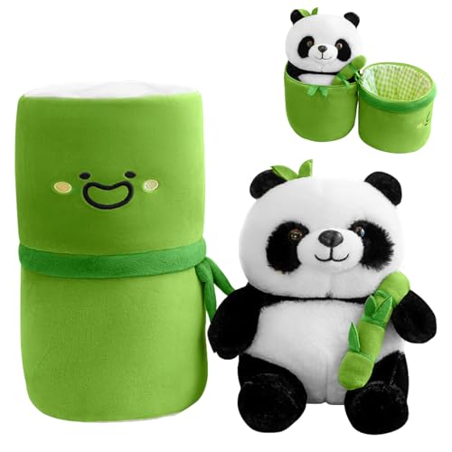 Panda Plüschtier mit Bambus, Panda Puppe Spielzeug, Panda Kuscheltier, Süße Pandabär Mit Bambus Puppen Plüsch Spielzeug, Kinder Plüschpuppe Spielzeug, Panda mit Bambus Wurfkissen Plüsch 26cm Panda Plüschtier mit Bambus, Panda Puppe Spielzeug, Panda Kuscheltier, Süße Pandabär Mit Bambus Puppen Plüsch Spielzeug, Kinder Plüschpuppe Spielzeug, Panda mit Bambus Wurfkissen Plüsch 26cm von TIVUNORON