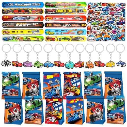 Rennauto Party Mitgebsel,86Pcs Racing Car Kinder Geschenke Party Zubehör,Cartoon Schlüsselanhänger,Slap Armbänder,Rennwagen Geschenktüten,Kinder Aufkleber,Jungen Mädchen Geburtstag Party Geschenke(B) Rennauto Party Mitgebsel,86Pcs Racing Car Kinder Geschenke Party Zubehör,Cartoon Schlüsselanhänger,Slap Armbänder,Rennwagen Geschenktüten,Kinder Aufkleber,Jungen Mädchen Geburtstag Party Geschenke(B) von TIVUNORON