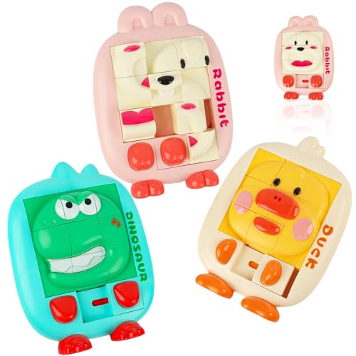 TIVUNORON 3D Schiebepuzzle, 3 Pcs Set Reisespiele, Schiebepuzzle Spiele mit Tieren, Geduldspiele Knobelspiele für Kinder Fidget Toys Tragbares Cartoon Lernspielzeug, Geschenke für Jungen und Mädchen TIVUNORON 3D Schiebepuzzle, 3 Pcs Set Reisespiele, Schiebepuzzle Spiele mit Tieren, Geduldspiele Knobelspiele für Kinder Fidget Toys Tragbares Cartoon Lernspielzeug, Geschenke für Jungen und Mädchen von TIVUNORON