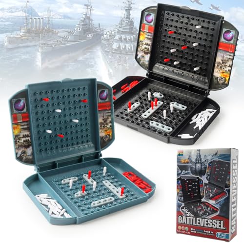 TIVUNORON Battleship Spiel, Seeschlacht Spiel, Brettspiel Seeschlacht Spielzeug, Klassisches Strategiespiel für Kinder ab 6 Jahren, Jungen-Geschenke von TIVUNORON