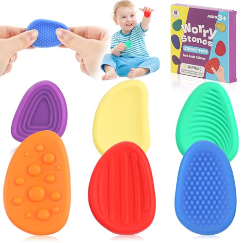 TIVUNORON Fidget Toys Sensory Stones, 6 Stück Silikon Sensorik Stein, Sensorischer Stein für Kinder, Stressabbau Spielzeug für Erwachsene und Kinder, Sensorik Spielzeug, ADHS Ängsten und Autismus TIVUNORON Fidget Toys Sensory Stones, 6 Stück Silikon Sensorik Stein, Sensorischer Stein für Kinder, Stressabbau Spielzeug für Erwachsene und Kinder, Sensorik Spielzeug, ADHS Ängsten und Autismus von TIVUNORON