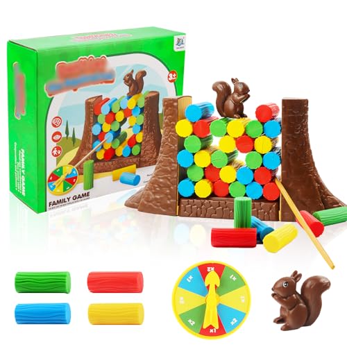 TIVUNORON Hölzern Turm Stapelspiel, Eichhörnchen Stapelturm Spiel, Eichhörnchen Stapelturm Brettspiel, Geschicklichkeitsspiel, für Kinder ab 3 Jahren TIVUNORON Hölzern Turm Stapelspiel, Eichhörnchen Stapelturm Spiel, Eichhörnchen Stapelturm Brettspiel, Geschicklichkeitsspiel, für Kinder ab 3 Jahren von TIVUNORON