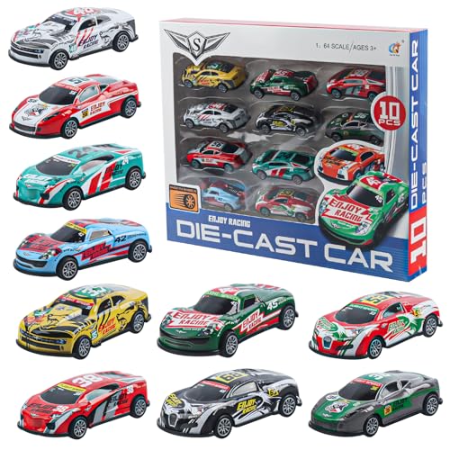 TIVUNORON Mini Auto Set, 10Pcs Spielzeugauto für Kinder, Metall Kleine Spielzeugautos, Pull Back Rennauto Spielzeug, Mini Cars Spielzeug für Kinder Jungen Mädchen TIVUNORON Mini Auto Set, 10Pcs Spielzeugauto für Kinder, Metall Kleine Spielzeugautos, Pull Back Rennauto Spielzeug, Mini Cars Spielzeug für Kinder Jungen Mädchen von TIVUNORON