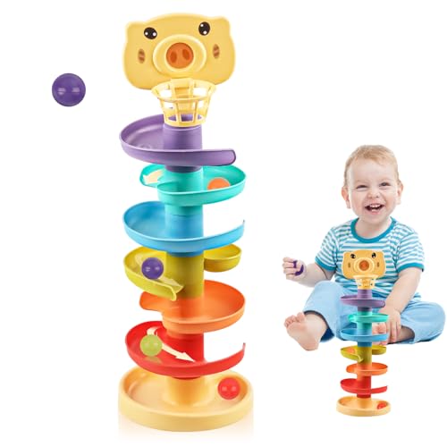 Regenbogen Kugelturm Motorikspielzeug, Bunte Kugelturm Rollbahn, Bunte Rolling Ball Stapelturm Spielzeug, Motorikspielzeug für Kinder Regenbogen Kugelturm Motorikspielzeug, Bunte Kugelturm Rollbahn, Bunte Rolling Ball Stapelturm Spielzeug, Motorikspielzeug für Kinder von TIVUNORON