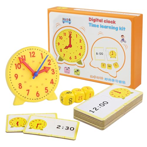 TIVUNORON Uhr zum Lernen für Kinder, Zeitunterrichts Spielzeug für Kinder, Demonstrationsuhr Modell, Geschenke zur Lernuhren für Junge Mädchen von TIVUNORON