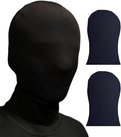TIutmivo 2PCS Gesichtslose Maske Halloween, Vollgesichtsmaske Schwarz, Vollgesichtsmaske Halloween, Kopfmaske Gesichtslose, für Halloween Party Kostüm Zubehör von TIutmivo
