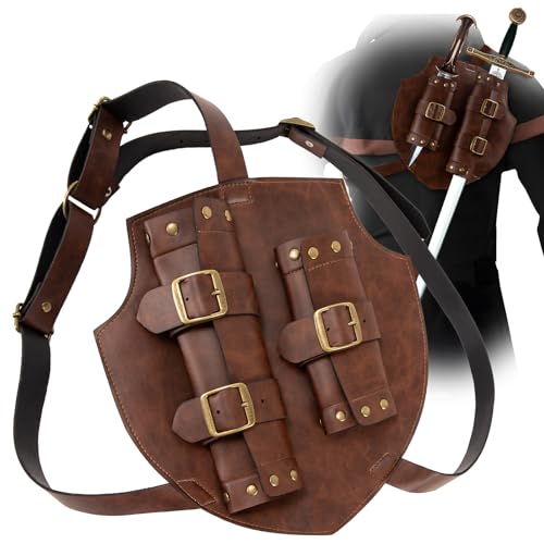 Schwert, Mittelalterlicher Schwertsatz, Mittelalterliches Dolch-Set, Lederschwert Holster FüR GüRtel Schwertscheide, Cosplay-ZubehöR, Ritter, Piraten, Wikinger, Krieger, ZubehöR Schwert, Mittelalterlicher Schwertsatz, Mittelalterliches Dolch-Set, Lederschwert Holster FüR GüRtel Schwertscheide, Cosplay-ZubehöR, Ritter, Piraten, Wikinger, Krieger, ZubehöR von TJHDSF