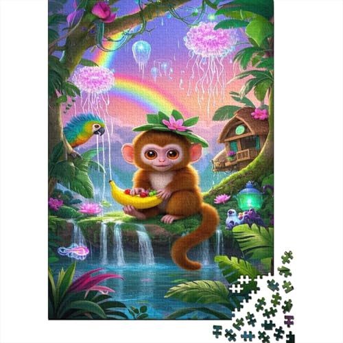 AFFE Puzzle Dschungel Buntes Legespiel 1000-teilige Stressabbau-Spielzeug Holzpuzzles PuzzlePädagogisches Für Die Ganze Familie 1000pcs (75x50cm) von TJLROUVNK