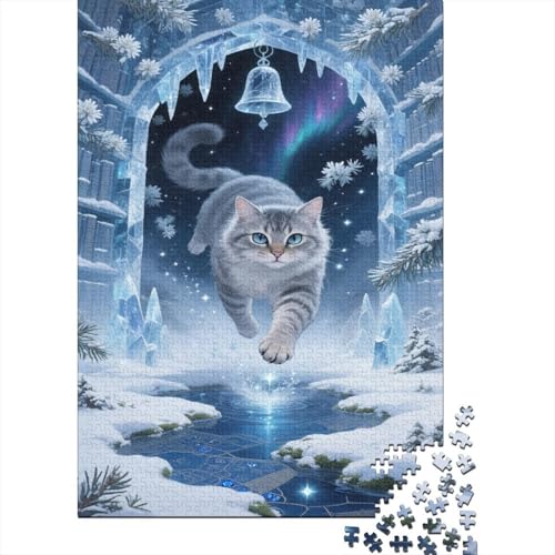 Amerikanischer Bobtail Puzzle EIS und Schnee Erwachsenenpuzzle 1000 PCS Stressabbau-Spielzeug Holzpuzzles PuzzlePädagogisches Für Erwachsene 1000pcs (75x50cm) von TJLROUVNK