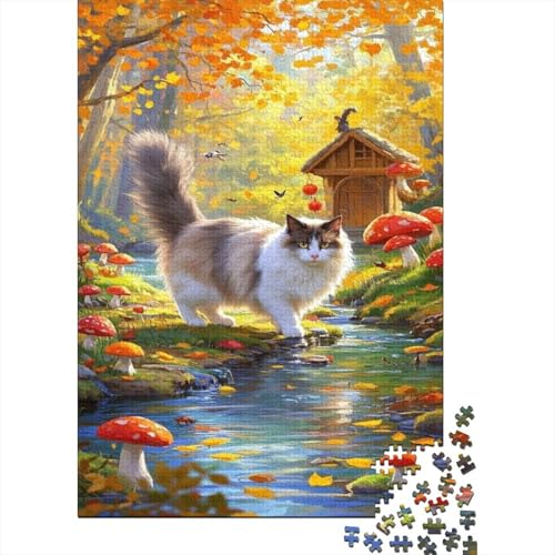 Birman Kat Puzzle Fallstrom Buntes Legespiel 1000-teilige Geschicklichkeitsspiel Holzpuzzles PuzzlePädagogisches Für Erwachsene Kinder 1000pcs (75x50cm) von TJLROUVNK