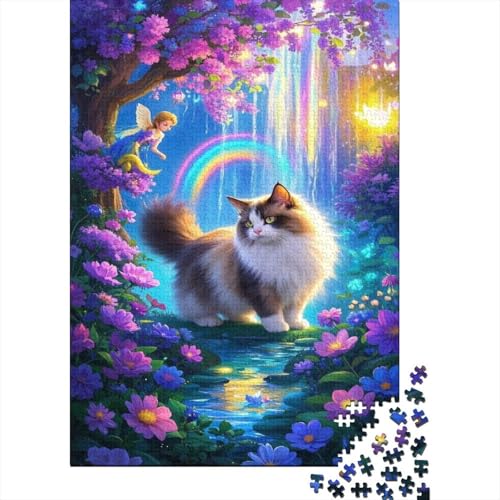 Birman Kat Puzzle Regenbogen Erwachsenenpuzzle 1000-teilige Stressabbau-Spielzeug Holzpuzzles PuzzlePädagogisches Für Erwachsene 1000pcs (75x50cm) von TJLROUVNK