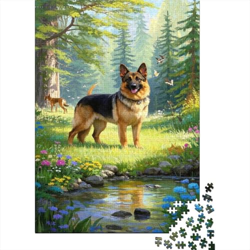 Deutscher Schäferhund Puzzle Dschungel Natur Erwachsenenpuzzle 1000-teilige Herausforderungsspielzeug Holzpuzzles PuzzlePädagogisches Für Erwachsene Und Kinder Ab 14 Jahren 1000pcs (75x50cm) von TJLROUVNK