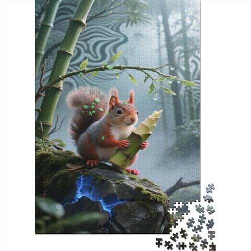Eichhörnchen Puzzles Bambus Lernspiel 1000 Teile Stressabbau-Spielzeug Holzpuzzles PuzzlePädagogisches Für Erwachsene Kinder 1000pcs (75x50cm) von TJLROUVNK