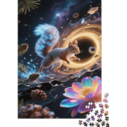 Eichhörnchen Puzzles Fantasie Lernspiel 1000-teilige Stressabbau-Spielzeug Holzpuzzles PuzzlePädagogisches Für Erwachsene Und Kinder Ab 14 Jahren 1000pcs (75x50cm) von TJLROUVNK