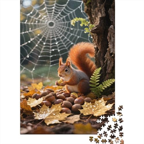 Eichhörnchen Puzzles Wildtiere Lernspiel 1000 Teile Stressabbau-Spielzeug Holzpuzzles PuzzlePädagogisches Für Erwachsene 1000pcs (75x50cm) von TJLROUVNK