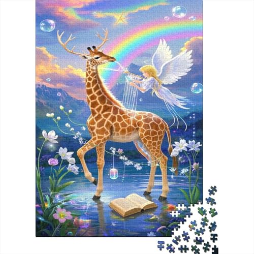 Giraffe Puzzle Magische Fantasie Buntes Legespiel 1000-teilige Stressabbau-Spielzeug Holzpuzzles PuzzlePädagogisches Für Die Ganze Familie 1000pcs (75x50cm) von TJLROUVNK