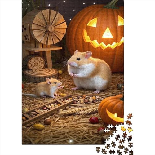 GoldHamster Puzzle Ernte Kürbis Erwachsenenpuzzle 1000 Teile Stressabbau-Spielzeug Holzpuzzles PuzzlePädagogisches Für Erwachsene Kinder 1000pcs (75x50cm) von TJLROUVNK