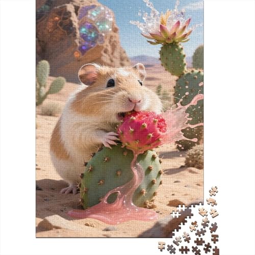 Guineeschwein Puzzles Kaktus Lernspiel 1000 PCS Stressabbau-Spielzeug Holzpuzzles PuzzlePädagogisches Für Die Ganze Familie 1000pcs (75x50cm) von TJLROUVNK