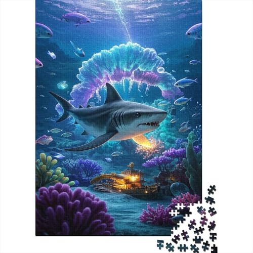 Hai Puzzle Mystischer Ozean Erwachsenenpuzzle 1000 Teile Geschicklichkeitsspiel Holzpuzzles PuzzlePädagogisches Für Die Ganze Familie 1000pcs (75x50cm) von TJLROUVNK