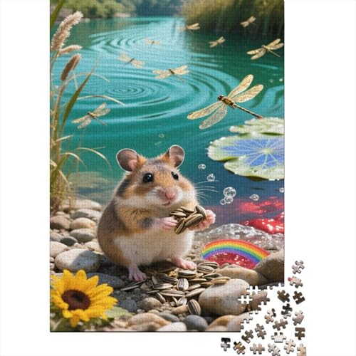 Hamster Puzzles Dragonfly Lernspiel 1000-teilige Stressabbau-Spielzeug Holzpuzzles PuzzlePädagogisches Für Die Ganze Familie 1000pcs (75x50cm) von TJLROUVNK