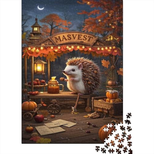 Igel Puzzle Erntemarkt Buntes Legespiel 1000 PCS Stressabbau-Spielzeug Holzpuzzles PuzzlePädagogisches Für Die Ganze Familie 1000pcs (75x50cm) von TJLROUVNK