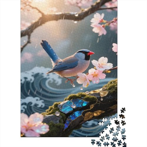 Java Sparrow Puzzles Vogel Lernspiel 1000-teilige Herausforderungsspielzeug Holzpuzzles PuzzlePädagogisches Für Erwachsene 1000pcs (75x50cm) von TJLROUVNK