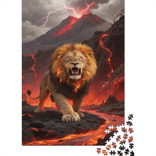 Löwen Puzzles Vulkan Lernspiel 1000 PCS Stressabbau-Spielzeug Holzpuzzles PuzzlePädagogisches Für Die Ganze Familie 1000pcs (75x50cm) von TJLROUVNK