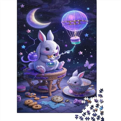 Lop-Eared Kaninchen Puzzle Magic Bunny Buntes Legespiel 1000 PCS Stressabbau-Spielzeug Holzpuzzles PuzzlePädagogisches Für Die Ganze Familie 1000pcs (75x50cm) von TJLROUVNK